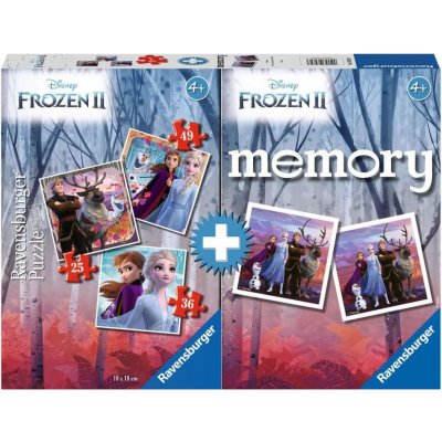 Ravensburger Frozen II: Pexeso a 3x Puzzle