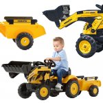 FALK Šlapací traktor Komatsu Pedal backhoe s vlečkou a nakladačem Falk FA-2076M – Hledejceny.cz