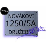 Kompletní broušená nerezová cedulka s podlepem z plexiskla. Druh uchycení: Bez děr (na lepidlo), Font: b) – Zbozi.Blesk.cz