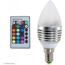 RGB LED žárovka svíčka E14 3W color