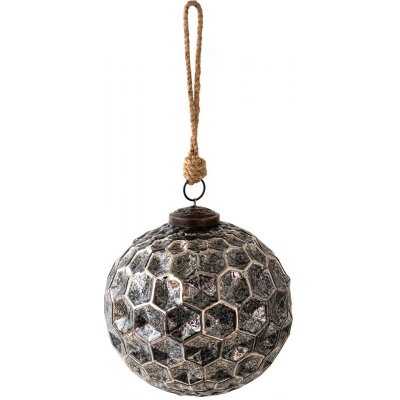 Clayre & Eef Černá antik skleněná koule Hexagon Black S Ø 10*10 cm – Hledejceny.cz
