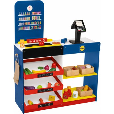 Playtive supermarket Lidl s pokladnou a pohyblivým pásem – Zboží Dáma