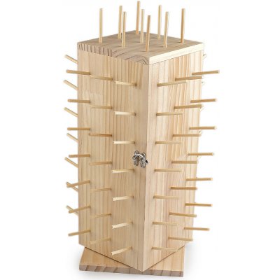 Dřevěný stojan na nitě otočný s úložným prostorem, výška 44 cm přírodní sv. 1 ks – Zboží Dáma