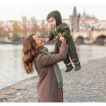 Monkey Mum® Dětská zimní softshellová kombinéza s beránkem Khaki mysliveček – Hledejceny.cz