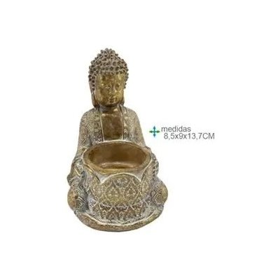 Esoterica Arte - Svícen na čajovou svíčku - Buddha, 8,5 x 9 x 13,7 cm – Zboží Mobilmania