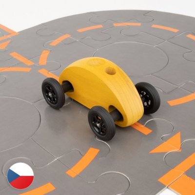 Trihorse Autíčko Finger Car žluté s puzzle skládačkou