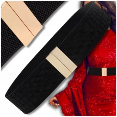 Dámský široký pásek k šatům černý gumový EDI022 NR: 4 – Hledejceny.cz