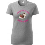 Šedé dámské tričko nejlepší sport kafe a dort – Sleviste.cz