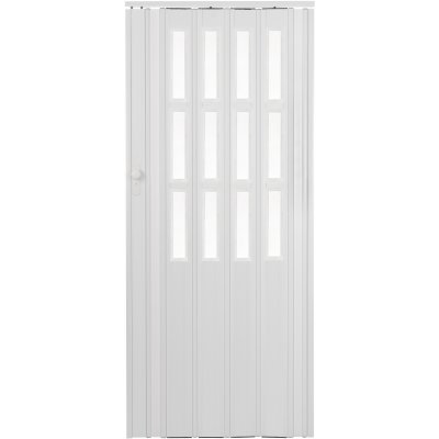 STANDOM Shrnovací dveře prosklené ST13 Bílá 115 cm – Zboží Mobilmania