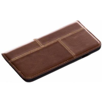 Pouzdro Tellur Book case Patch Genuine Leather iPhone 7 hnědé