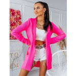 Fashionweek Pletený svetr cardigan s kapucí NEON SV044 Růžový neon – Zboží Mobilmania