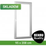 SKLADOVÁ-OKNA REHAU Smartline+ Bílá pravé 95 x 208 cm – Hledejceny.cz