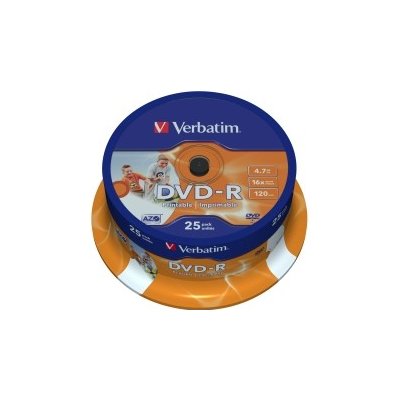 VERBATIM DVD-R(25-Pack)Spindl/Printable/16x/4.7GB - 43538