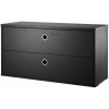 Regál a polička STRING Komoda Chest with Drawers 78 x 30 cm, Black Ash