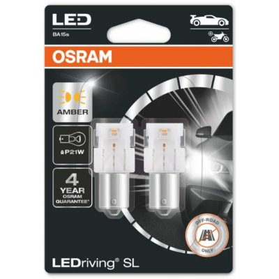 Osram LED P21W 7506DYP-02B AMBER 12V 2W BA15s – Zboží Mobilmania