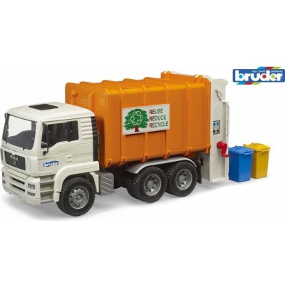 Bruder 2772 Auto MAN TGA popeláři bílo-oranžové funkční model 1:16 plast – Hledejceny.cz