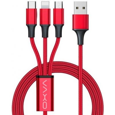 OXVA Dobíjecí kabel 3v1 Červený – Zboží Mobilmania