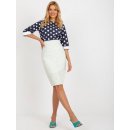 Mini sukně s vysokým pasem a jemným květinovým vzorem lk-sd-505831.09p-white