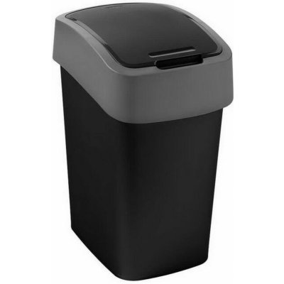 CURVER FLIP BIN 10 l Odpadkový koš černá/stříbrná 02170-Y09 – Zboží Mobilmania