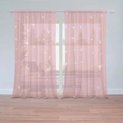 Sablio Záclony Asymetrická srdíčka: 2ks 150x250cm – Hledejceny.cz