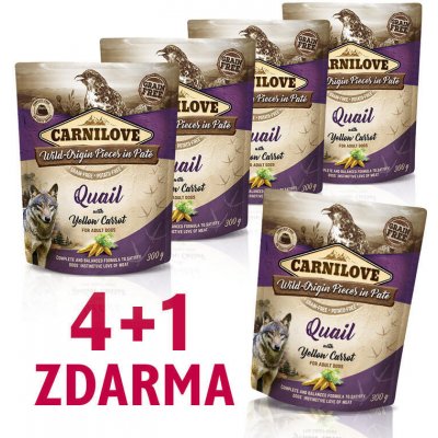 Carnilove Dog Pouch Paté Quail with Yellow Carrot 5 x 300 g – Hledejceny.cz