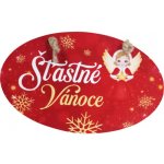 Bondecor Vánoční dřevěná dekorace - ovál "Šťastné Vánoce" 18x11cm – Hledejceny.cz