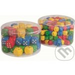 Detoa Hrací kostky barevné dřevo 25mm 34 ks v plastové dóze 10x14cm 12m+ – Zboží Živě
