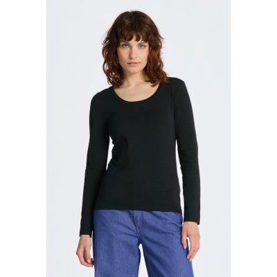 GANT SLIM COT ELA LS SCOOP NECK TOP černá – Zbozi.Blesk.cz