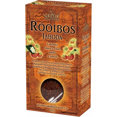 Grešík Čaje 4 světadílů Rooibos Jahoda 70 g – Zbozi.Blesk.cz