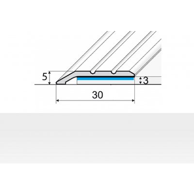 Profil Teamukončovací nájezd Stříbrný E01 3 mm 2,7 m