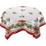 decoDoma Vánoční středový ubrus s potiskem CESMÍNA A ZVONEČKY 85 x 85 cm – Hledejceny.cz