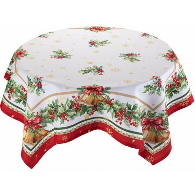 decoDoma Vánoční středový ubrus s potiskem CESMÍNA A ZVONEČKY 85 x 85 cm – Hledejceny.cz