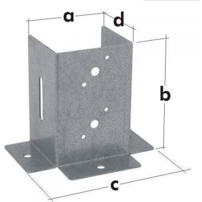 Patka sloupku 120 PSP120 DX, 121x152x200x2 zinek žárový / balení 1 ks – Zboží Mobilmania