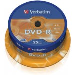 Verbatim DVD-R 4,7GB 16x, Advanced AZO, spindle, 25ks (22700723P) – Zboží Živě