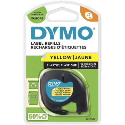 Dymo S0721620, černý tisk/žlutý podklad, 4m, 12mm – Hledejceny.cz