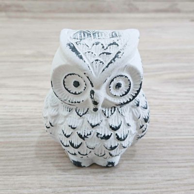 Clayre & Eef Bílá dekorace Sova, 8 x 9 x 5 cm – Hledejceny.cz