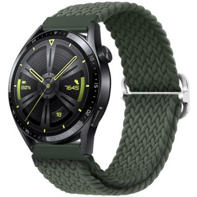 BStrap Elastic Nylon řemínek na Samsung Galaxy Watch 3 45mm, olive green SSG025C0401