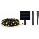 DECOLED LED venkovní solární světýlka na zahradu 10 m, teple bílá, 100 diod, černý kabel IP44, solární panel – Hledejceny.cz