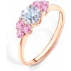 Prsteny Savicky zásnubní prsten Fairytale růžové zlato bílý safír růžové safíry PI R FAIR65