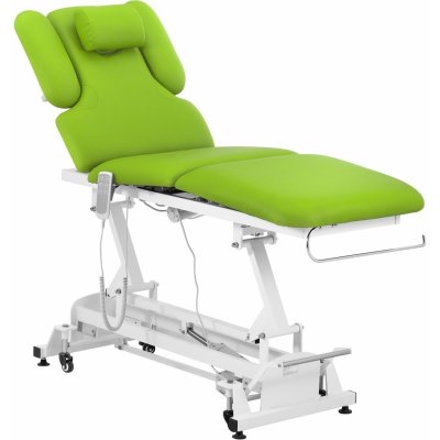 physa Elektrické masážní lehátko - 3 motory - 300 W - 185 x 67 x 62–84 cm - 200 kg - bílé/světle zelené NANTES LIGHT GREEN PH – Hledejceny.cz