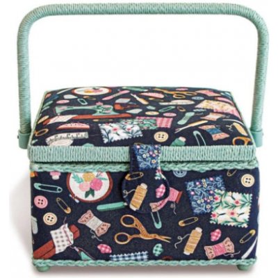 košík na šití TMAVĚ MODRÝ vzor ŠICÍ POTŘEBY PRYM 612063 – Zboží Mobilmania