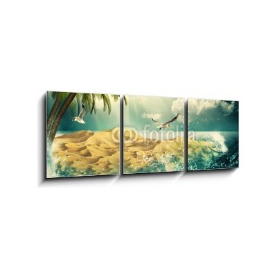 Obraz 3D třídílný - 150 x 50 cm - Beauty Ocean, beauty natural backgrounds for your design Krása oceán, krása přírodní pozadí pro váš design – Zbozi.Blesk.cz