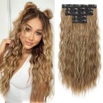 REECHO Clip-in prodlužování vlasů, 5 kusů, prodlužování vlasů pro zapínání na husté dlouhé volné – Zboží Mobilmania