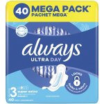 Always Hygienické Vložky Ultra Super Extra Velikost 3 Křidélka 40 ks – Hledejceny.cz