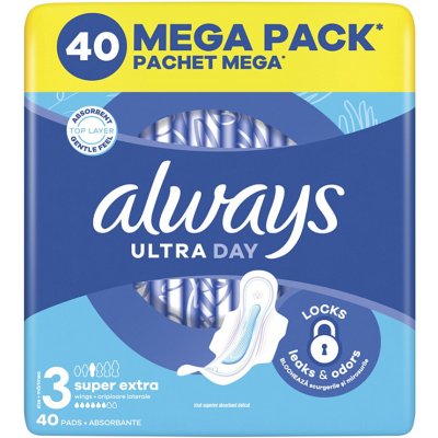 Always Hygienické Vložky Ultra Super Extra Velikost 3 Křidélka 40 ks – Hledejceny.cz