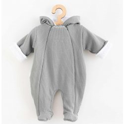 Zimní kojenecká kombinéza s kapucí New Baby Frosty grey šedá