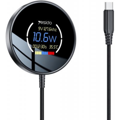 Yesido DS28 bezdrátová MagSafe nabíječka s displejem pro iPhone - 15W - černá – Hledejceny.cz