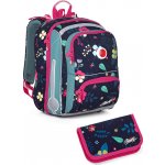 Topgal aktovka s kytičkami a blikačkou BEBE 21001 s penálem – Zboží Mobilmania