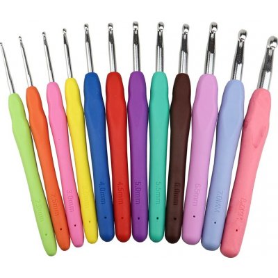 Pro Háčkování Sada háčků se silikonovou rukojetí, vel. 2 - 8 mm – Zboží Dáma