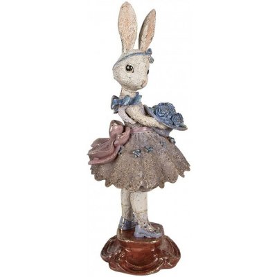 Clayre & Eef Vintage soška zaječice baletka v sukni a kyticí se zlatou patinou - 15*14*35 cm – Hledejceny.cz